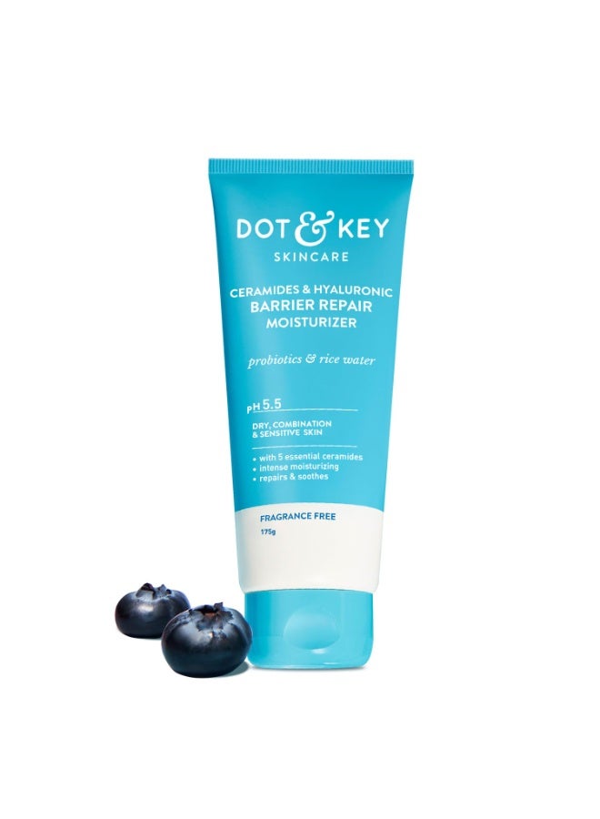Dot & Key Barrier Repair Moisturizer For Normal, Dry, Combination & Sensitive Skin | 120 Hrs Moisturization, With 5 Ceramides & Hyaluronic | Repairs Damaged Skin Barrier, Non-Comedogenic | 175g - Image 1